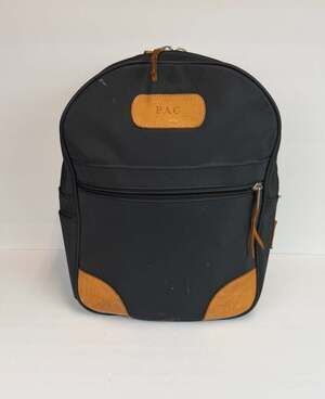 Jon Hart Design Classic Backpack in Black with Leather Trim